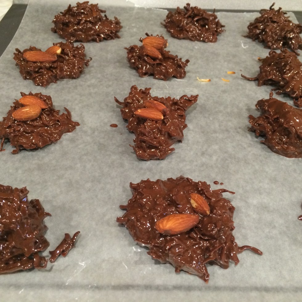 Dark Chocolate Covered Toasted Coconut Bites