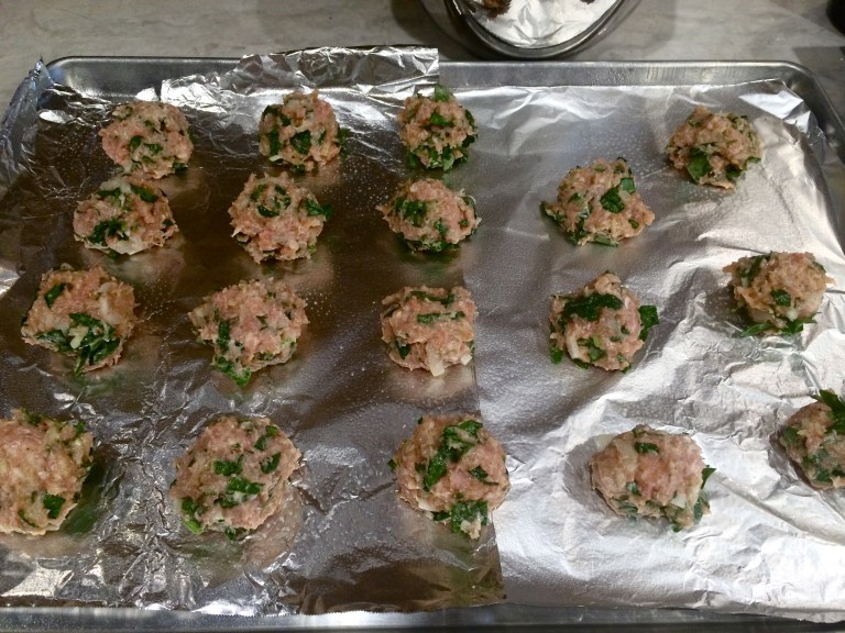 Roasted Chicken and Spinach Meatballs with San Marzano Tomato Sauce