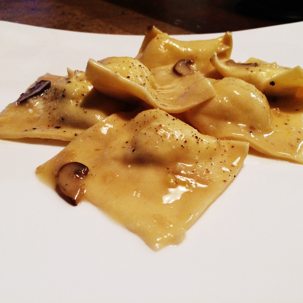 Goat Cheese Ravioli with White Wine Sauce