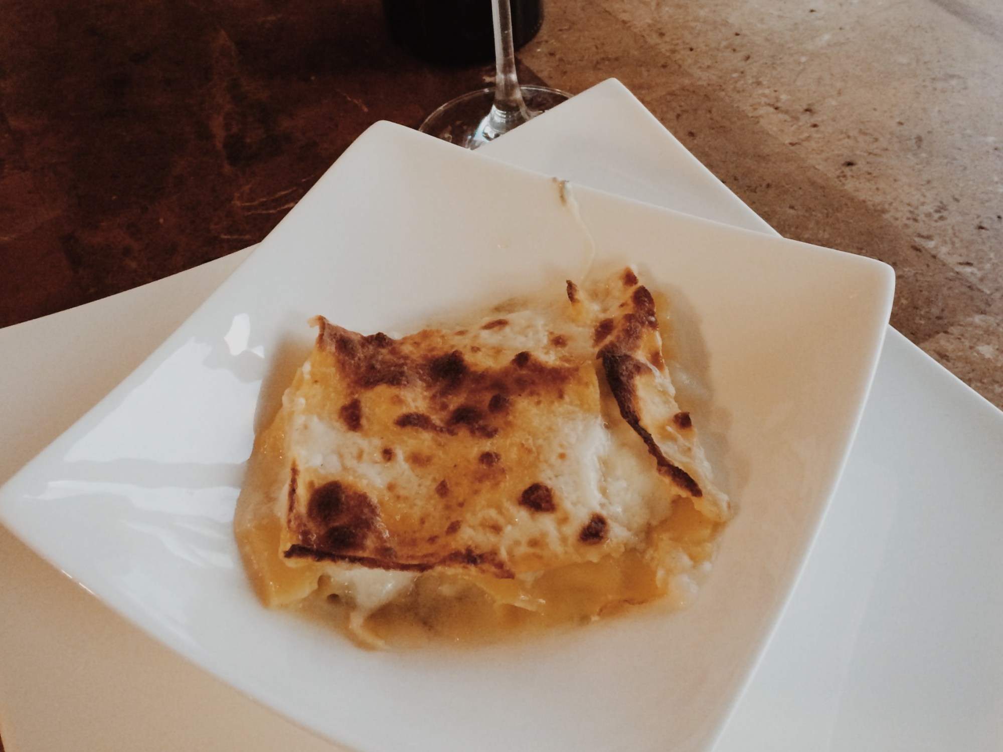 Lasagna with a four cheese bechamel sauce