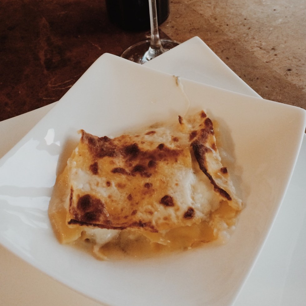 Lasagna with a four cheese bechamel sauce