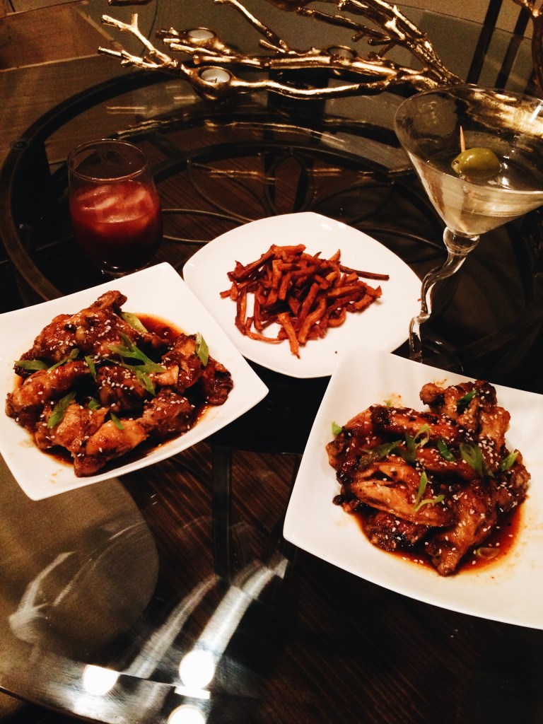 Spicy Asian Fusion Chicken Wings with honey, ginger, and garlic