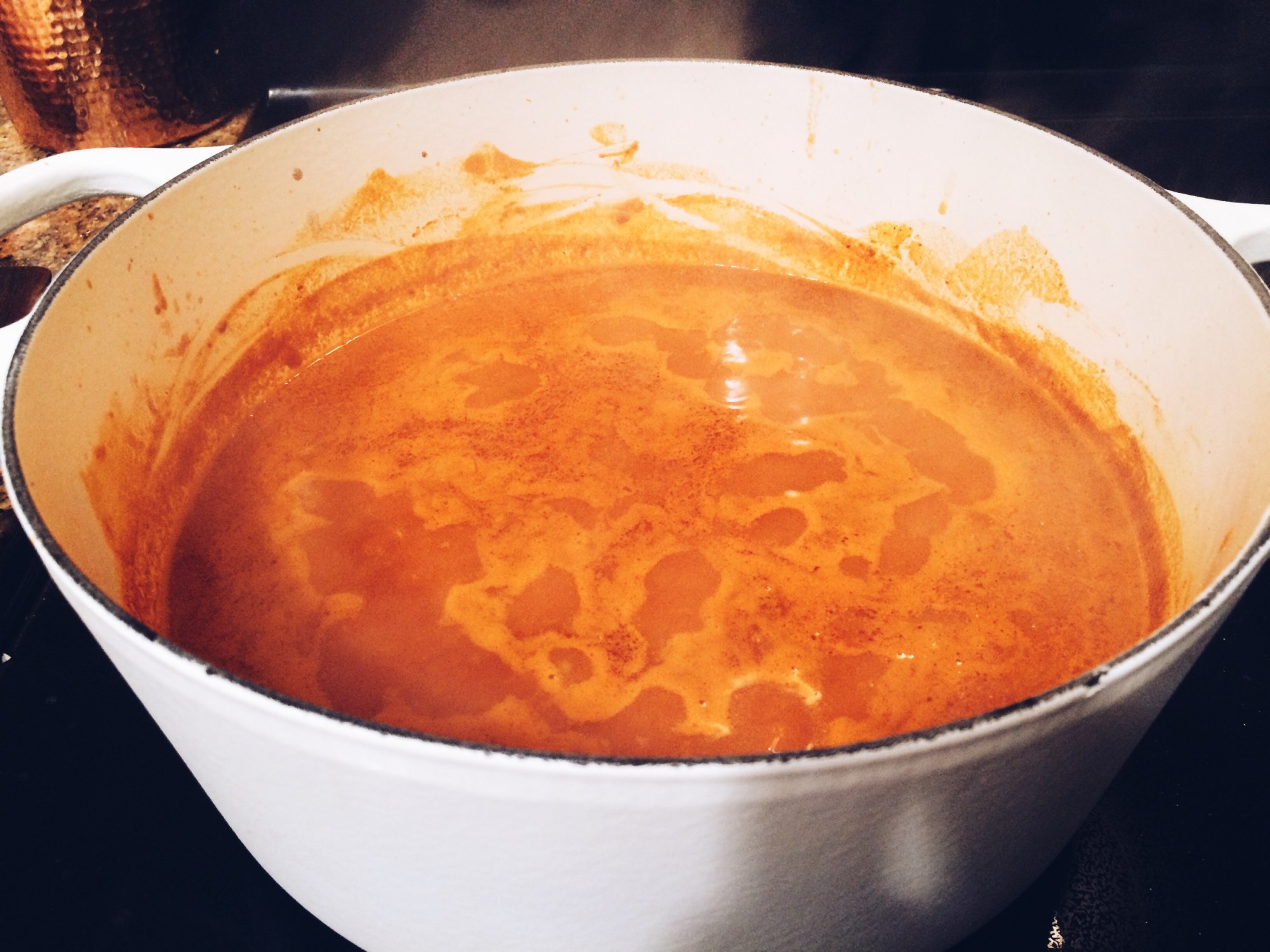 Trader Joe's Roasted Red Pepper Soup made with Jalepenos, sriracha, garlic, and lentils. A quick, comforting, and savory weeknight dinner.