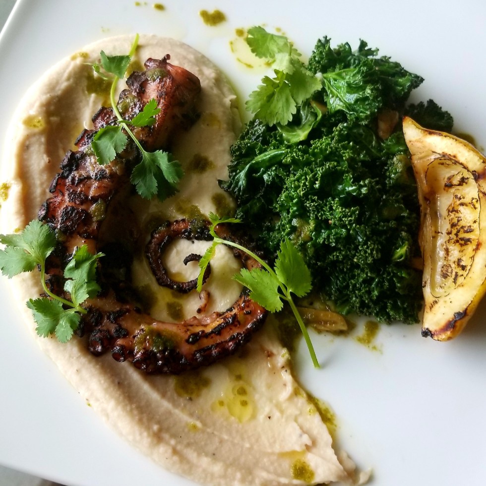 Charred Mediterranean Octopus with a Cilantro Chimichurri