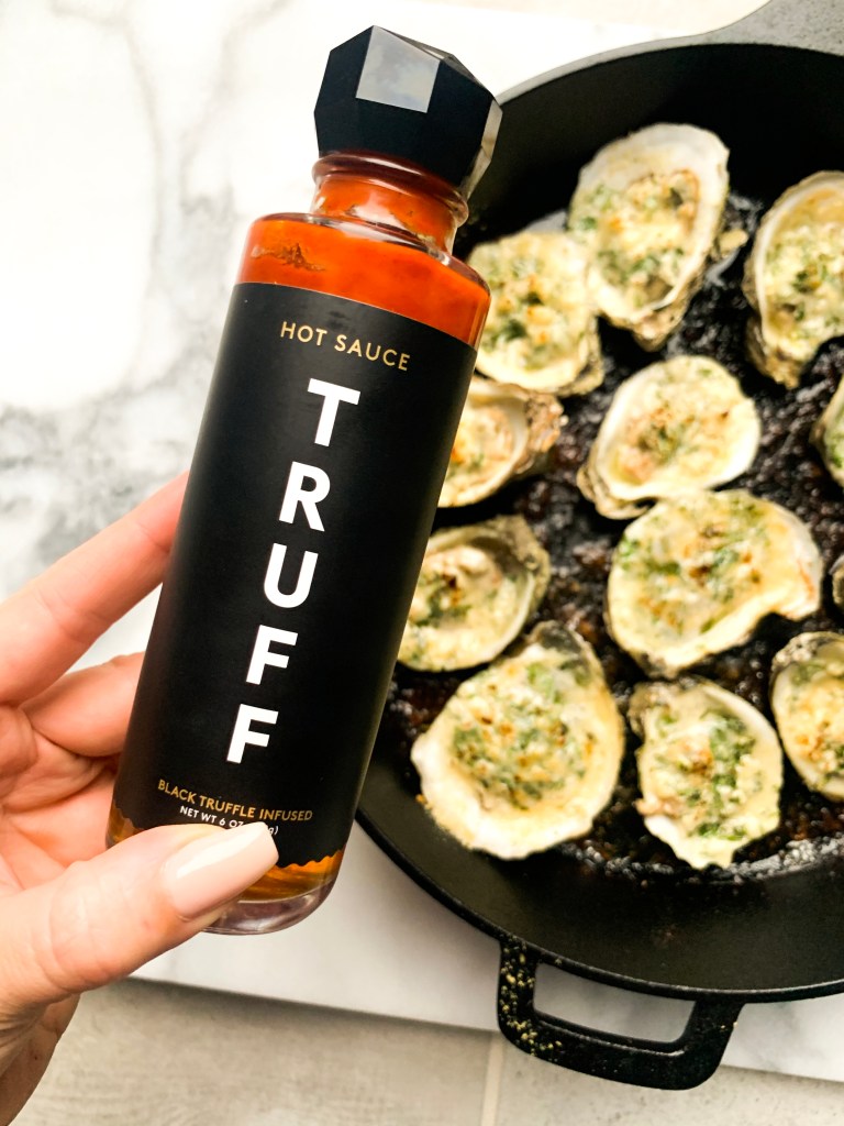TRUFF Hot sauce grilled garlic Parm Oysters
