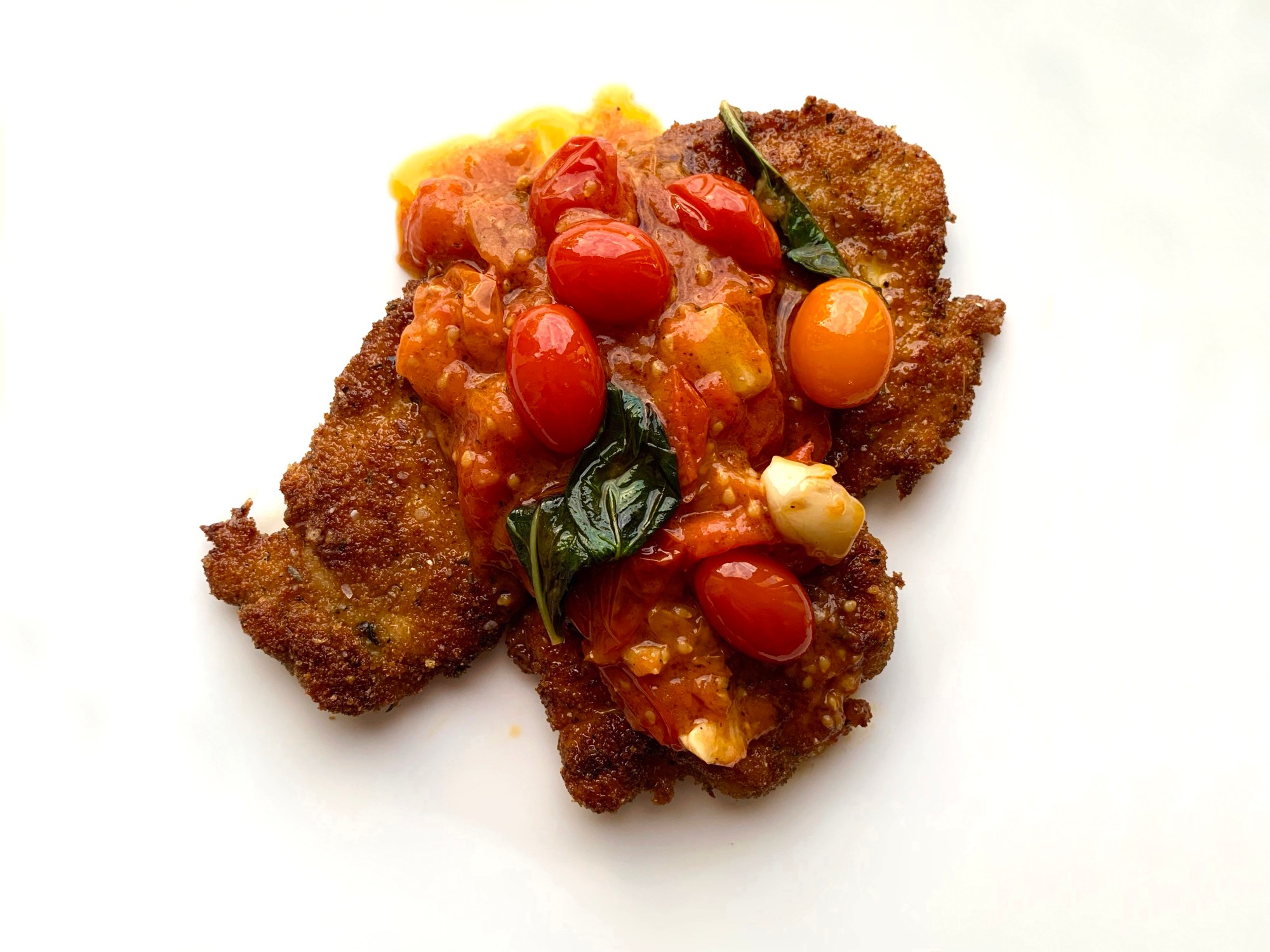 Italian Chicken Cutlets with Cherry Tomatoes